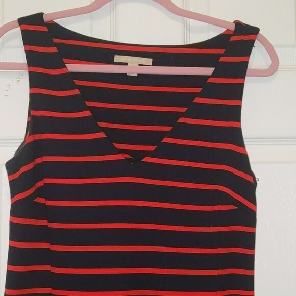 Banana Republic red navy striped dress Sz 6 - Picture 3 of 6